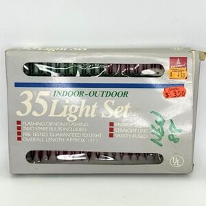 Vintage Foremost 35 Light Indoor Outdoor Christmas String Light Red Green Tested